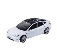 Model Car 1 24 For Tesla Model 3 Metal Alloy Die-cast Car Model Sound And Light Toy Car Classic Cars Collectible(White)