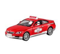 Model car 1:32 For BMW M6 Taxi Alloy Car Die-cast Metal Model Simulation Sound And Light Pull Back Exquisite Ornaments Collection Alloy car models(Red box)