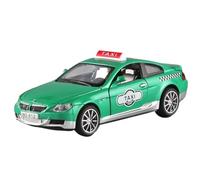 Model car 1:32 For BMW M6 Taxi Alloy Car Die-cast Metal Model Simulation Sound And Light Pull Back Exquisite Ornaments Collection Alloy car models(Green box)