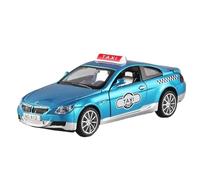 Model car 1:32 For BMW M6 Taxi Alloy Car Die-cast Metal Model Simulation Sound And Light Pull Back Exquisite Ornaments Collection Alloy car models(Blue box)