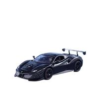 Model car 1:32 For Ferrari F488 Sports Car High-simulation Die-cast Metal Alloy Model Car Sound And Light Pull Back Collectible Ornaments Alloy car models(Black With box)