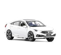 Model Car 1 32 For Honda Civic 2019 Alloy Die Casting Model Toy Car With Sound And Light Classic Cars Collectible(White)