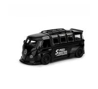 Model Car 1 32 For Vw T1 Alloy Bus Model With Sound Light Boy Diecast Toy Collective Miniature Voiture Car Enthusiasts Gift Classic Cars Collectible(Black)