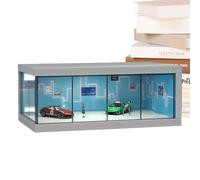 Model Car Display Frame - 1/64 Scale Cabinet, Space Saving Showcase | Illuminated Vehicle Toy Organizer to Display Collection Collection Protection
