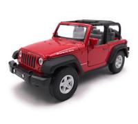 Model Car Jeep Wrangler Rubicon Off-Road Red Convertible Scale 1:34-39