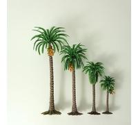 Model Coconut Palm Trees 10pcs Plastic Rainforest(H=9CM)