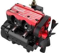 Model Engine Kit for Adults - L2 Mini Engine Build Kit That Runs on Gas, Twin Cylinder 4 Stroke Nitro Engine DIY Full Metal Car Engine Model Kit, TOYAN FS L200AC (KIT) (RED)