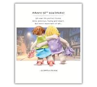 Model Family, 50th Birthday Card for a Friend, Female Age 50 Greetings Card, Night Out!, Multi-coloured, 18.4 x 15.4 cms