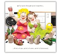 Model Family, Birthday Card for a Friend, Female Greetings Celebrating Gin, Wine, Prosecco! Multi-coloured, 16.5 x 16.5 cms