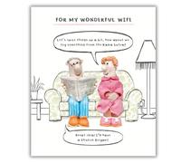Model Family, Birthday Card for Wife, Wife Greetings Card Let's Spice Things up a Bit Family on Sofa!, Multi-coloured, 18.4 x 15.4 cms