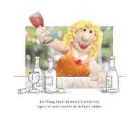 Model Family Funny Birthday Card for Her, Drinking 3 Different Types of Wine Counts as a Fruit Salad Female Birthday Card, Multi-Coloured