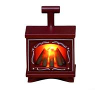 Model Fireplace Night Light LED Touch Bedside Table Lamp RGB Color Changing USB Rechargeable Portable Lamp 7x4.9cm(Big Red)