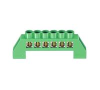 Model G 6 Position Neutral Terminal Block: Brass Grounding Strip with Screw Terminals for Electric Box, Brass Wire Screw Terminal, Grounding Strip Bus Bar Block