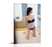 Model Girl Kneeling on The Bed Taking Off Her Underwear Porch 20 x 30 Inch (50 x 75 cm)