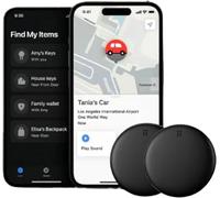 Model GPS Tracker for Vehicles, (Android/Apple) Mini Portable Magnetic Car GPS Tracking, for Vehicles,Kids, Elderly, and Assets, Work with Apple Find My(Apple-Paquet de 2)