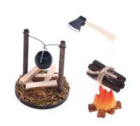 Model Hanging Cauldron Dollhouses Cauldron 1:12 Scale Realistic Cookware Hanging Pots Model For Camping Theme Retro Ornament