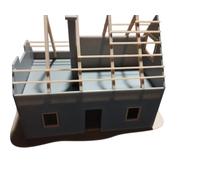 Model House under Construction - Scale H0 1:87 - Assembly Kit for Model Train and Diorama - Realistic Building Site Accessory