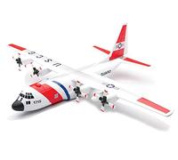 Model Kit Lockheed C-130 Hercules Transport Aircraft White and Red United States Coast Guard Snap Together Plastic Model Kit by New Ray 20617