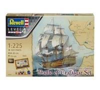Revell Gift Set 05767 "Battle of Trafalgar" HMS Victory 1:225 Scale Unbuilt Plastic Model Kit with Contacta Professional Glue, Paintbrush, Selected Aqua Color Paints & Poster
