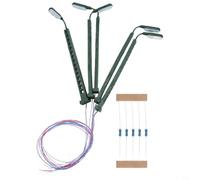 Model Making LED Lamps Grid Pole Light N Gauge Platform Lighting with Resistance 3 V Pack of 5