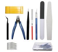 Model Making Tool Kit, 14 PCS Model Tool Kit Compatible with Gundam and Plastic Models, Hobby Tools Set for Assembly, Repair, Miniatures and DIY Crafts with Storage Box