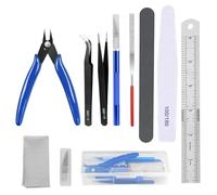 Model Making Tool Kit - 15 PCS Hobby Building & Repair Tools with Storage Box - Gundam & Plastic Model Kits for Cars, Miniatures, Airplanes - Beginner & Adult DIY Craft Tool Set