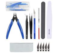 Model Making Tools Kit - 14 PCS Hobby Tool Set for Plastic Model Kits, Gundam Building, Car Models, Miniature Assembly, Repair and Crafting with Storage Box
