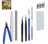 Model Making Tools Kit for Plastic Model Kits, 14 Pcs Model Tools Kit, Basic Tools Craft Set, Hobby Building Tools Kit for Gundam Car Model Building Repairing and Fixing