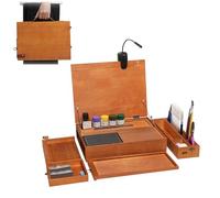 Model Making Workbench, Portable Workbench for Cutting and Assembly with Drawer, Portable Wooden Workstation, High-Precision Model Work Table, with LED Light and A5 Cutting Mat