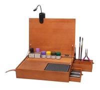 Model Making Workstation, Portable Model Building and Assembly Workbench with LED Light and Drawer, 3mm Cutting Mat, DIY Craft Tools for High-Precision Work