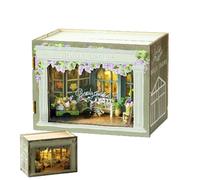 Model - Miniature House Kit, Miniature Room Kit | Craft Building Realistic Kit with Furniture, Handmade Traditional Patio House for Kids