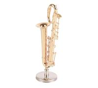 Model Musical Ornaments 3.5in Brass Miniature Saxophone Mini Saxophone Model Musical Instrument Home Office Desktop Decoration
