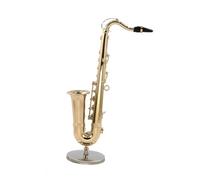 Model Musical Ornaments 8.5cm/14cm/16cm Miniature Copper Tenor Saxophone Model Mini Musical Instrument Decoration(16cm)