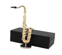 Model Musical Ornaments 8.5cm/14cm/16cm Miniature Copper Tenor Saxophone Model Mini Musical Instrument Decoration(8.5cm)