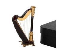 Model Musical Ornaments Wooden Miniature Violin Model With Support Case Mini Musical Instrument Decoration(16cm)