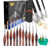 Model Paint Brushes Set, 11 Premium Miniature Paint Brushes, 3 Model Dry Brushes, Miniature Brush Set for Warhammer 40k, Citadel, Acrylic, Watercolour, Model, Miniature Model, Paint by Number