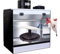 Model Paint Spray Booth with Exhaust Fans, Airbrush Station with LED Lighting, Removable Water Tank for DIY Craft Painting, 50 x 50 x 40cm