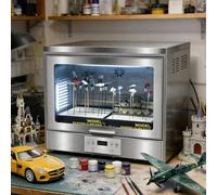 Model Painting Spray Booth with Adjustable Temperature Timer, 300W Airbrush Dryer, Portable with Touch Screen & Ventilation Function for Arts and Crafts