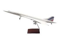 Model Plane Concorde Air France Replica Realistic Large Voice Automated Lights Aircraft with Stand Premium Collectors Display Aviation Gift 1:125 Scale