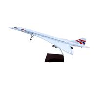 Model Plane Replica Realistic Large Scale with Voice Automated Lights | Aircraft with Stand | Premium Collectors Display | Aviation Gift (British Airways Concorde 1:125 Scale)
