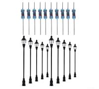 Model Railroad Train Street Light, 10PCS Model Railroad Train OO/HO Scale 20mA Lamp Posts Led Street Light Lamp for Railway Building Layout