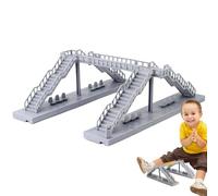 Model Railway Footbridge Kit, Elevated Miniature Bridge Tray, 200g for Train Layouts Diy Railway Scene Building Detailed Creative Display Design Kids Footbridge Model for Children Adults Collectors