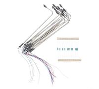 Model Railway Lamp Posts, 12pcs Warm White LED Street Lights with Resistors for 3V-16V, 14cm Single Head Metal Light Posts for HO Scale Train Layout Building Scenery