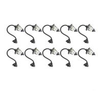 Model Railway LED Wall Lamps 10 Pack Street Light Set for HO Scale 1:87 Building Layout Warm White 3V AC DC Compatible 20mA Steel Column Lamppost Kit