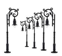 Model Railway Street Lights 5pcs HO Scale LED Lamp Posts White Glow for Train Layouts City Dioramas Steel Base 10cm