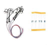 Model Railway Street Lights，N Scale Lamp Posts，10pcs LED Lamps with Resistors，45mm Round Head，Black Coppery Column for HO Layout