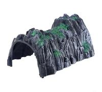 Model Railway Tunnel Portal 17.8x13.7cm Plastic | Realistic grey stone texture, 17.8cm length, fits single track, lightweight plastic, easy install