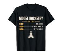 Model Rocketry - Rates Per Hour - Rocketeer Altimeter Value Graphic T-Shirt