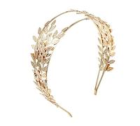 Model Show Headband with Golden Leaves Decorations Headband for Bride for Wedding Party Wedding Hair Jewelry for Woman Delicate Hair Jewelry for Bridesmaids for Bride with Leaves