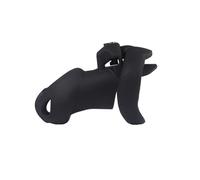 Model Silicone Chastity Cage Male Cock Lock with 5 Penis Rings Sex Toys for Sissy Men Femboy Stretcher BDSM Gay Black L